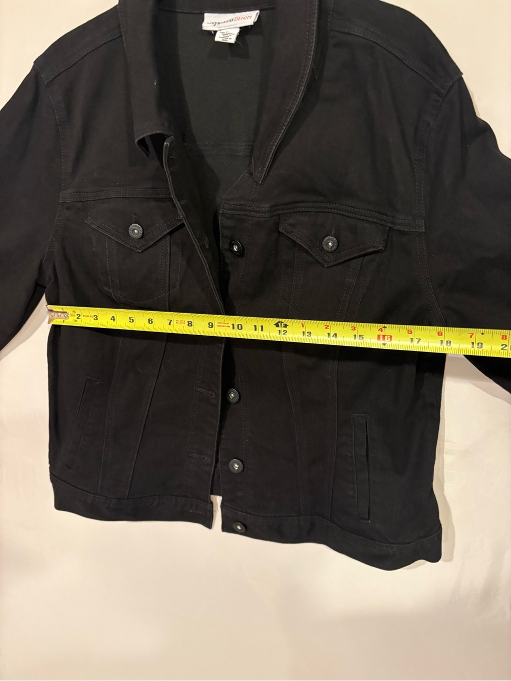 Style & Co. Black Denim Jean Jacket for Women - Picture 4 of 9